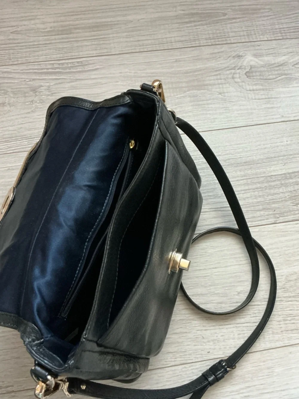 Coach Black Leather Satchel with Gold Hardware - Picture 7 of 9